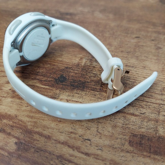 Timex Ironman Watch Women White Rose Gold Tone Digital 10Lap New Battery - Picture 3 of 15